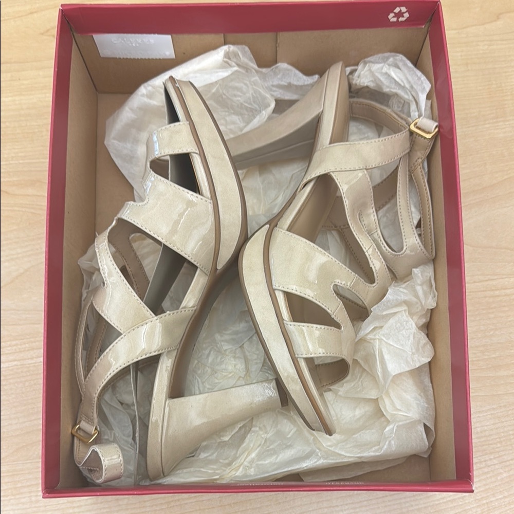 Naturalizer Cream Strappy Sandals